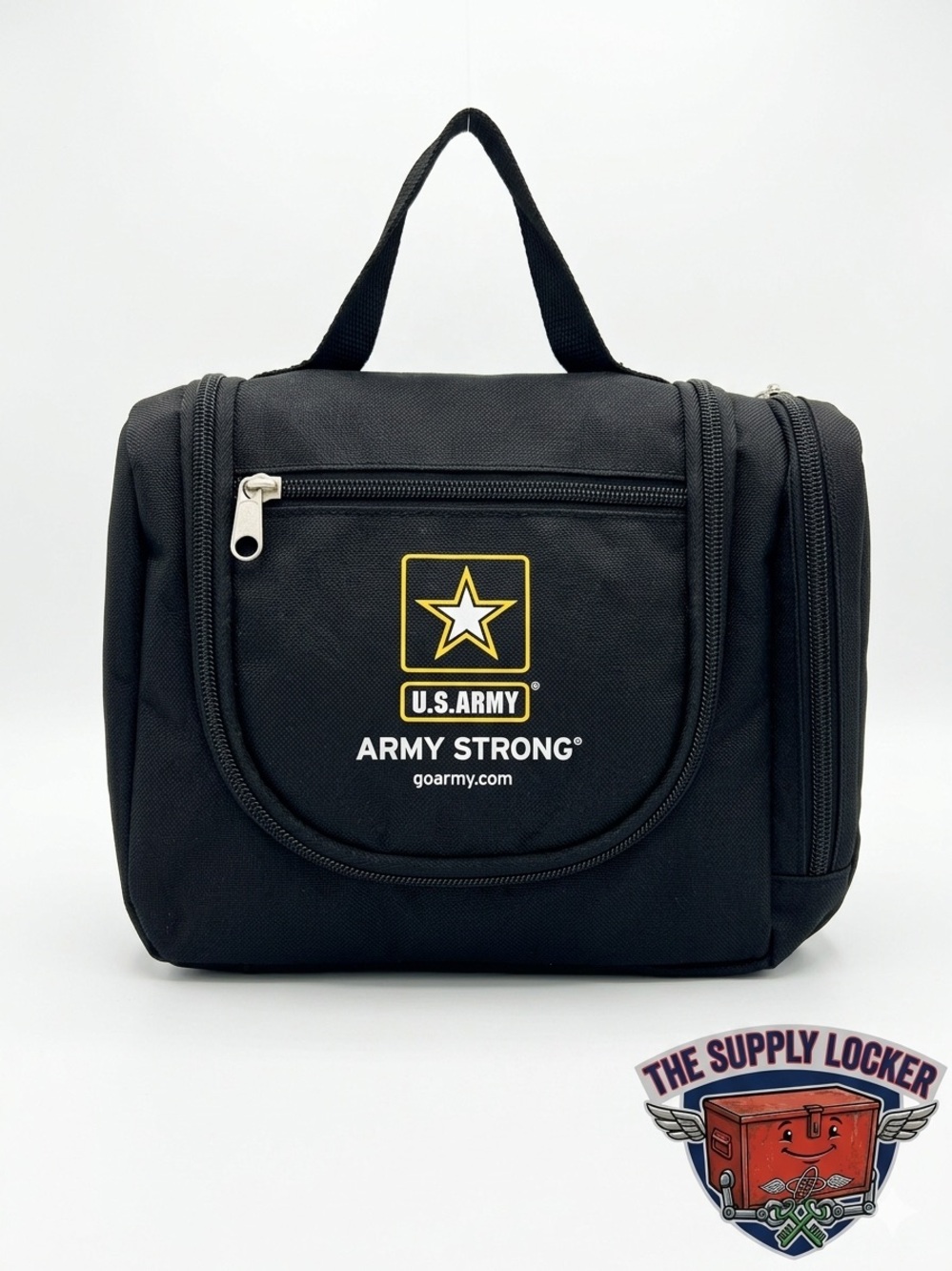 U.S. Army Army Strong Hanging Travel Toiletry Bag Black NWOT Military
